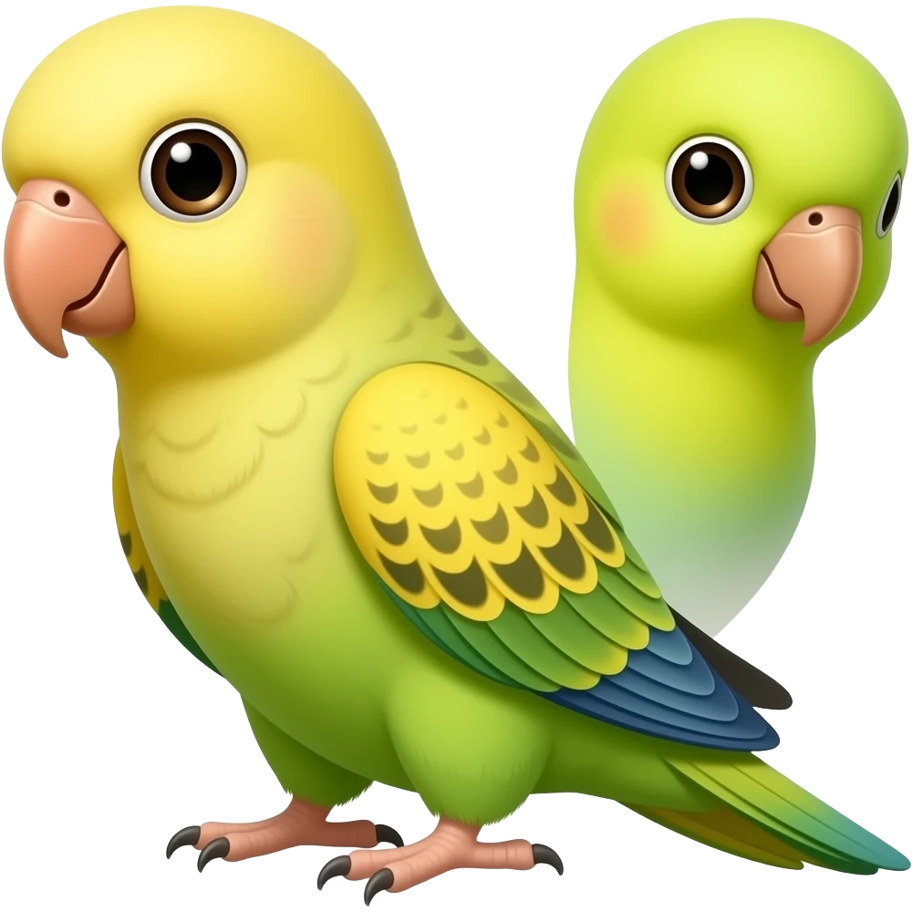 Perico amarillo con verde Lima kawaii emoji