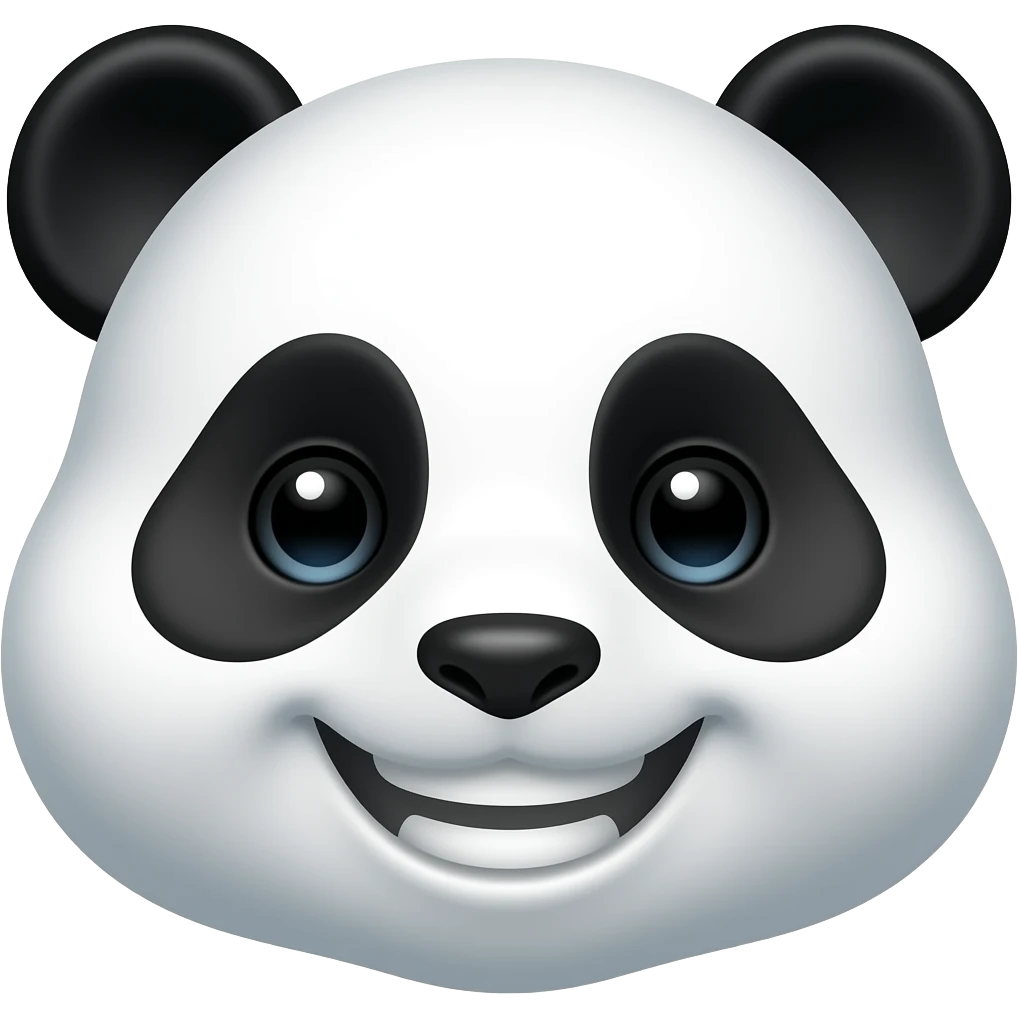 Smiling panda face emoji
