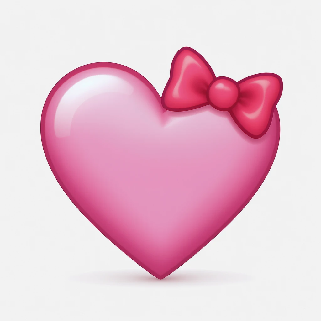 pink heart emoji with a bow emoji