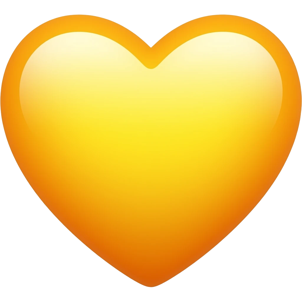 Light  Yellow heart  mix with orange emoji