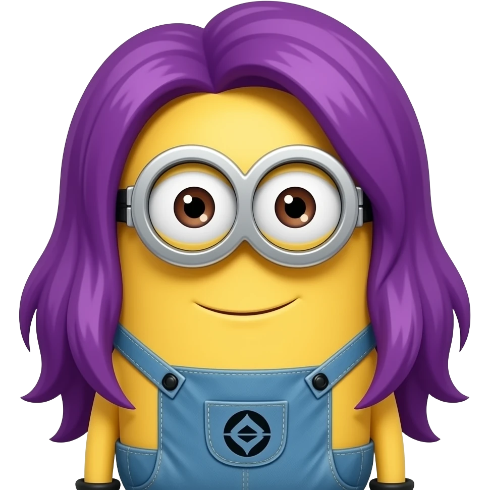 purple long haired minion emoji