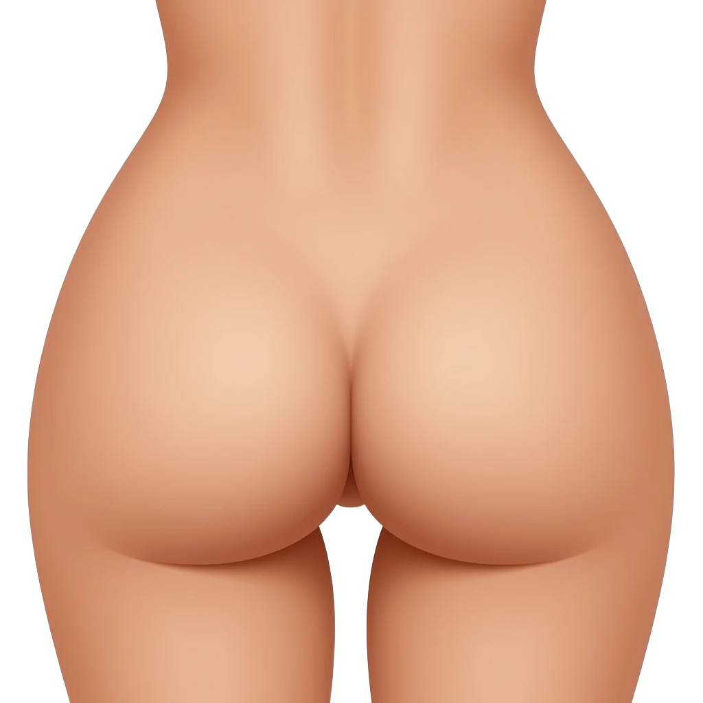 Woman with nude legs and nude vulva with vagina and clitoris emoji
