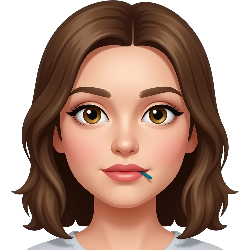 Fille maquillée avec ongle fait à la bouche emoji