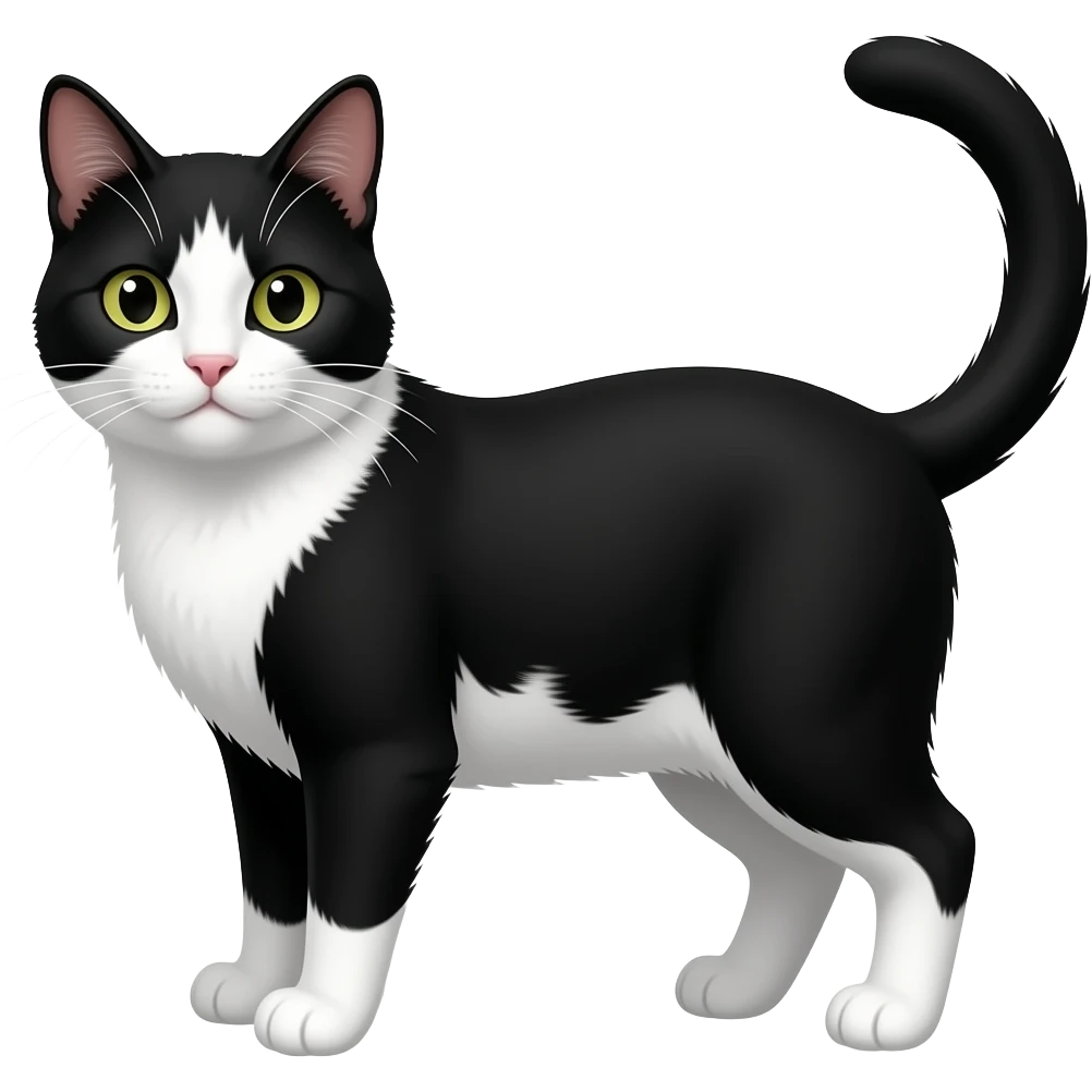 Black and white cat emoji