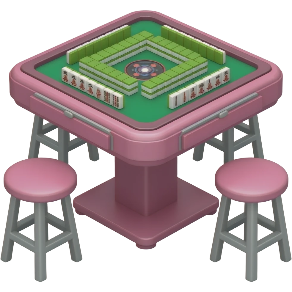 A pink mahjong table, no stools emoji