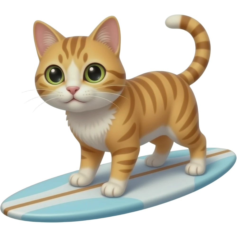 Cat on a surf board emoji