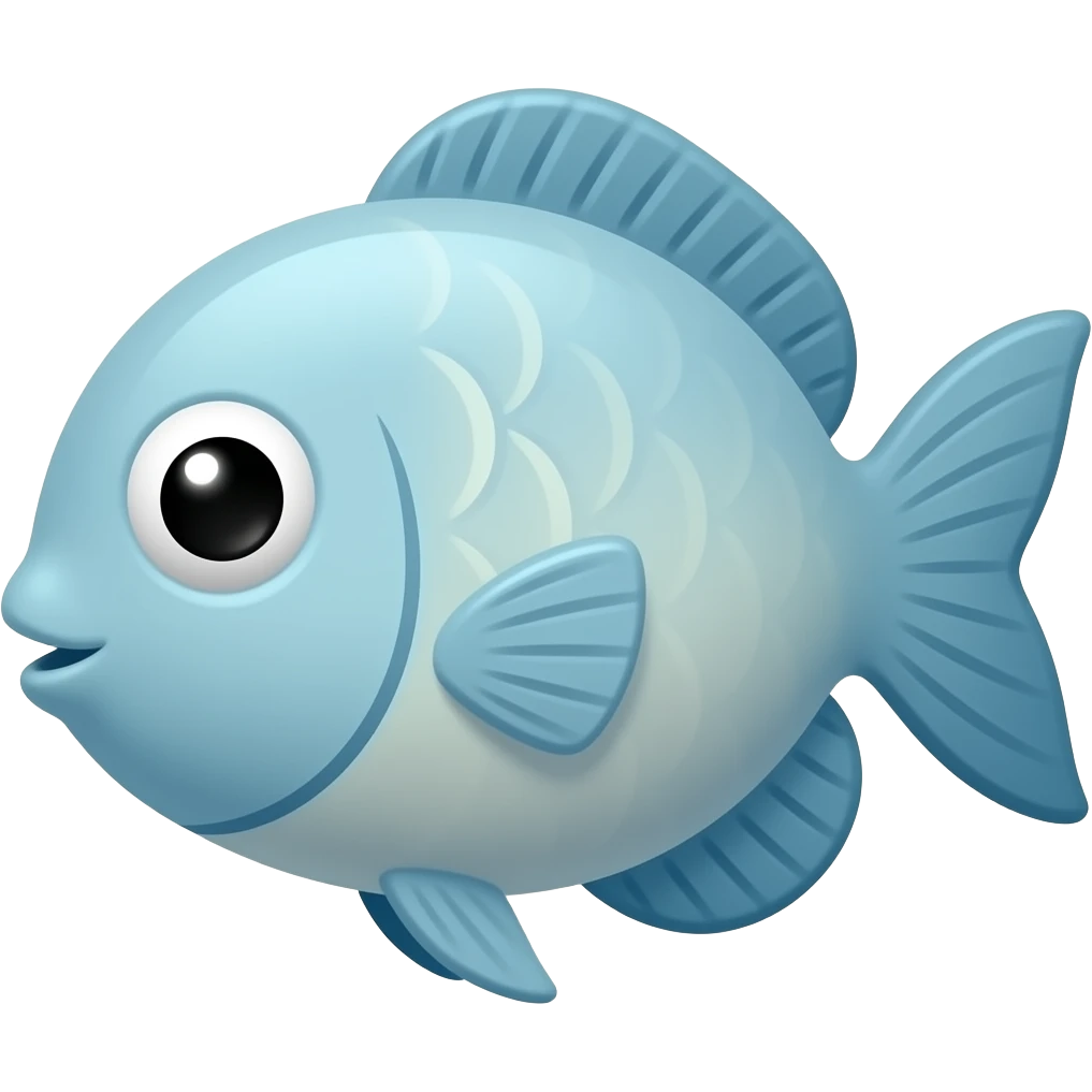 Cute fish without mouth emoji