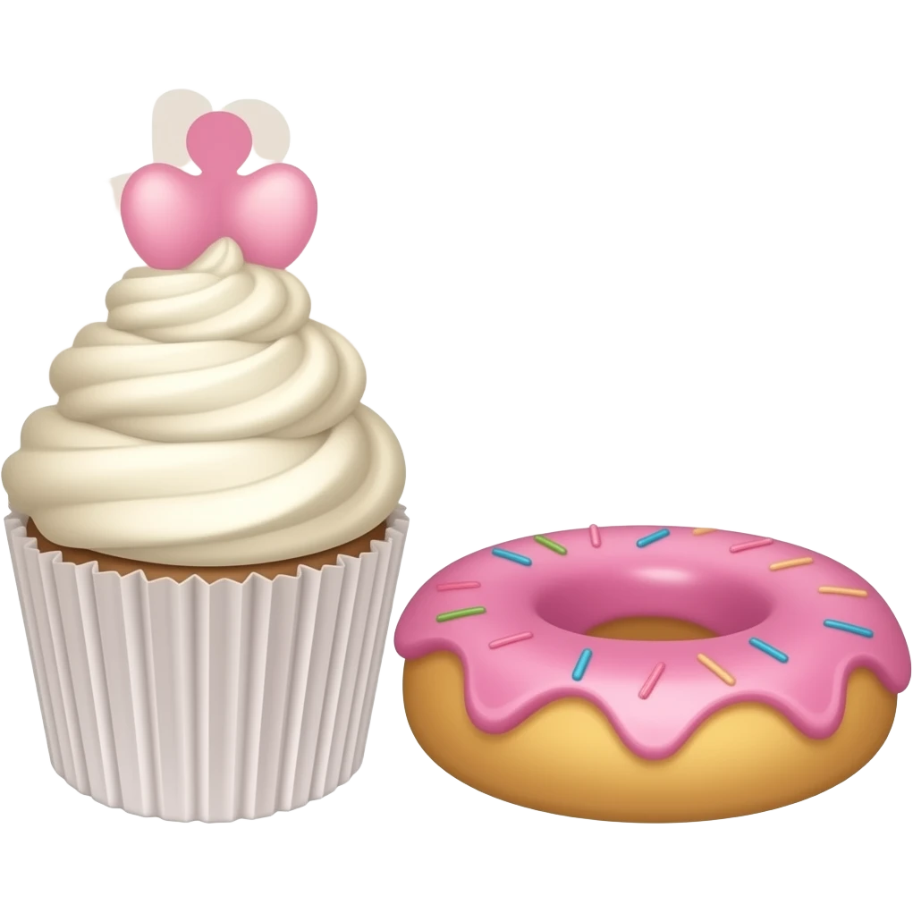 cupcake and donut emoji