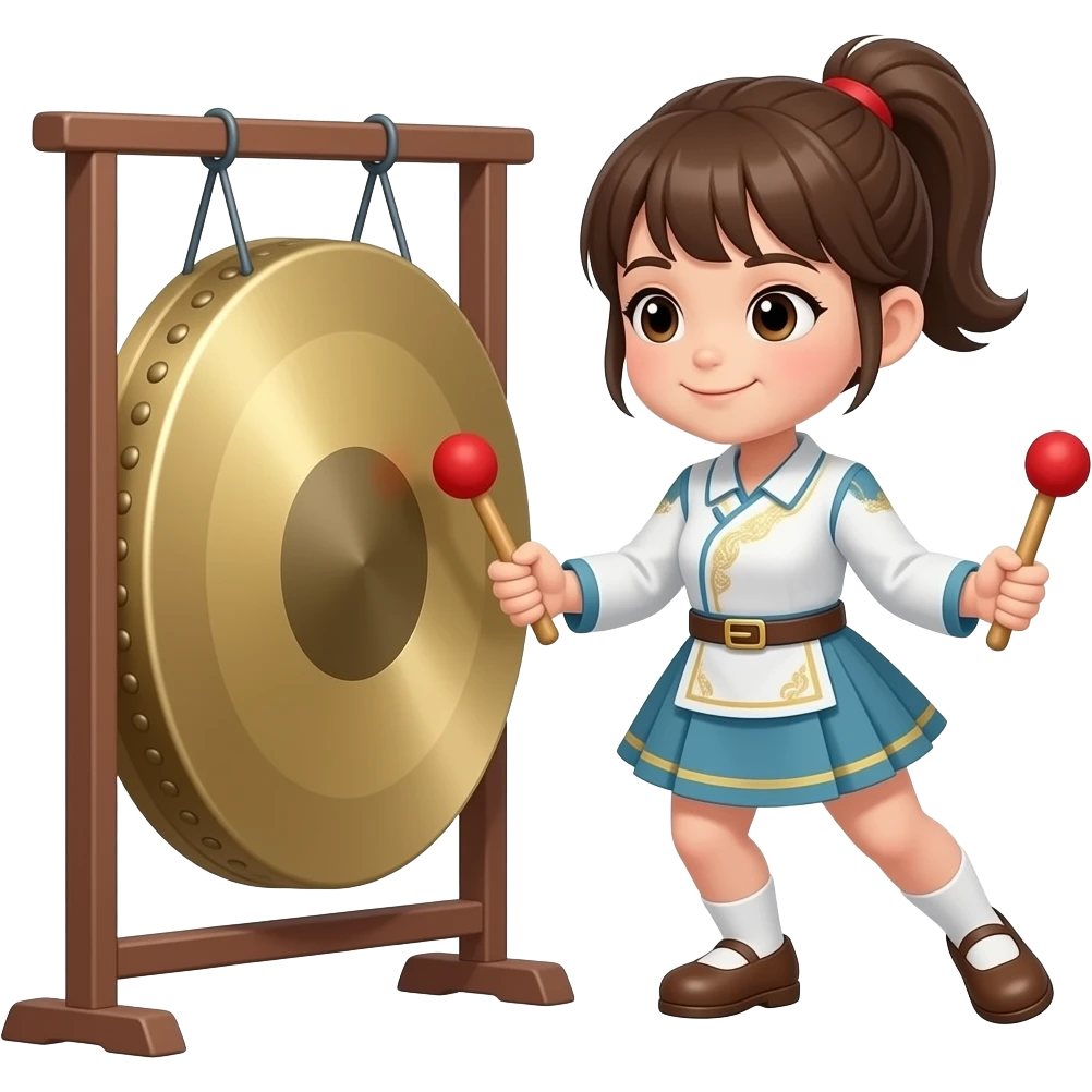girl playing gong emoji