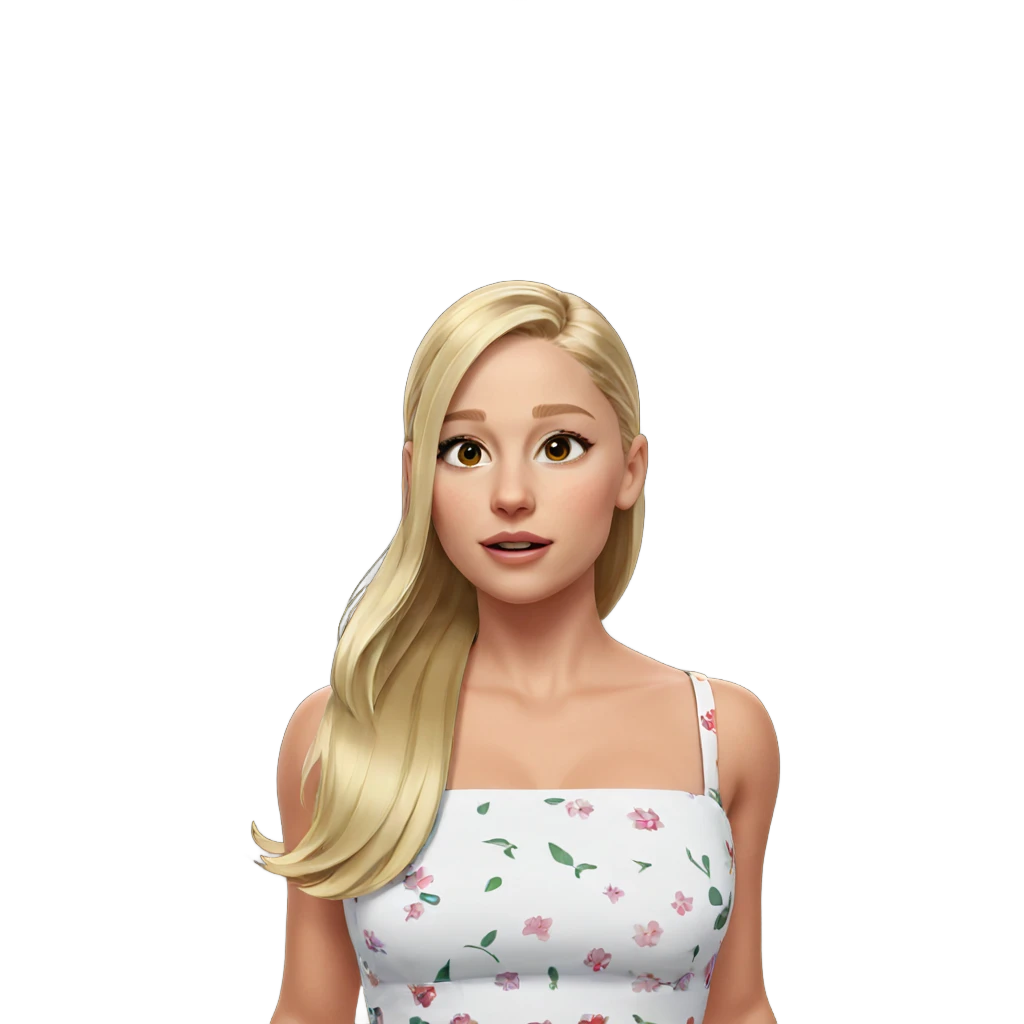 blonde girl in floral dress emoji