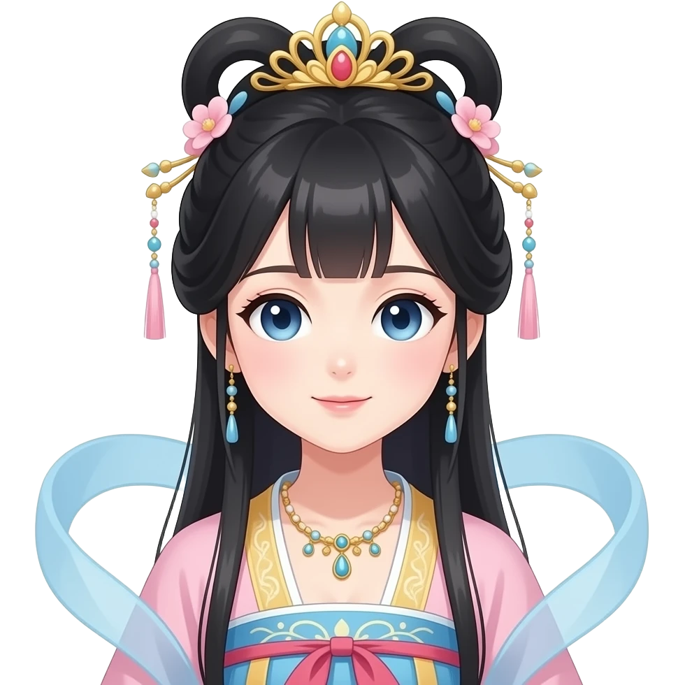 beautiful chinese princess slightly anime emoji