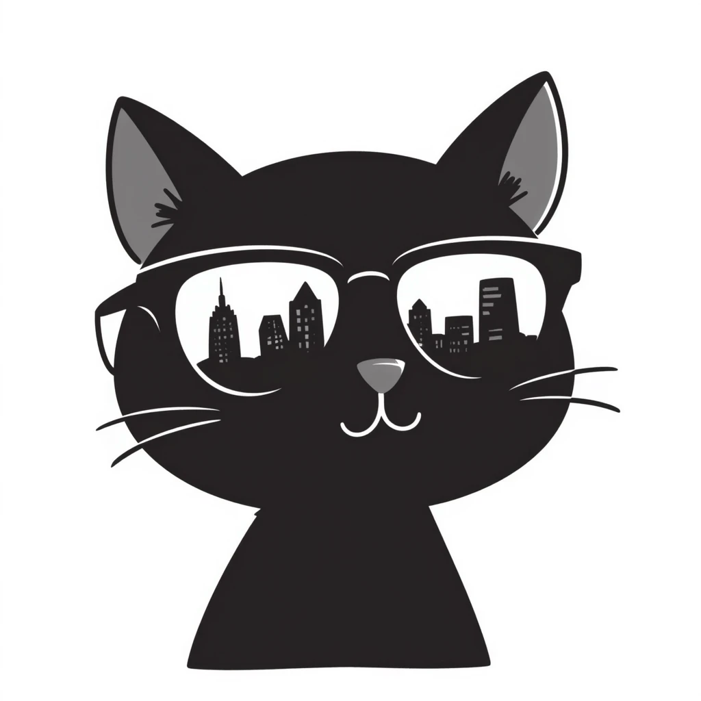 cat wearing sunglasses wearing sunglasses, hand drawn doodle style emoji