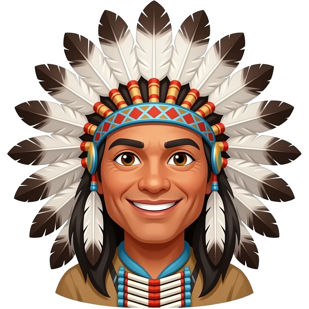 Native american man smiling emoji
