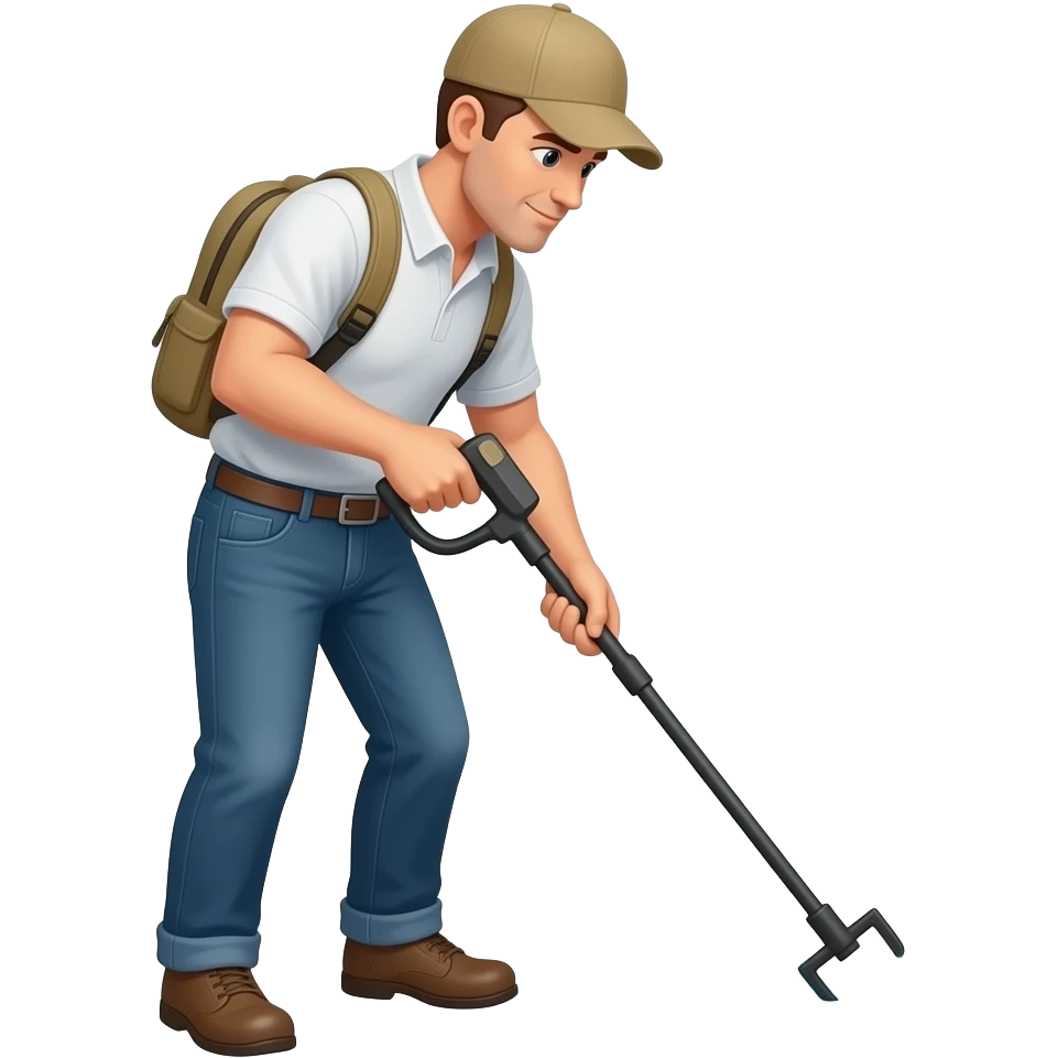 Man metal detecting emoji