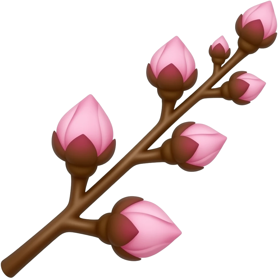 Delicate twig with pink buds emoji