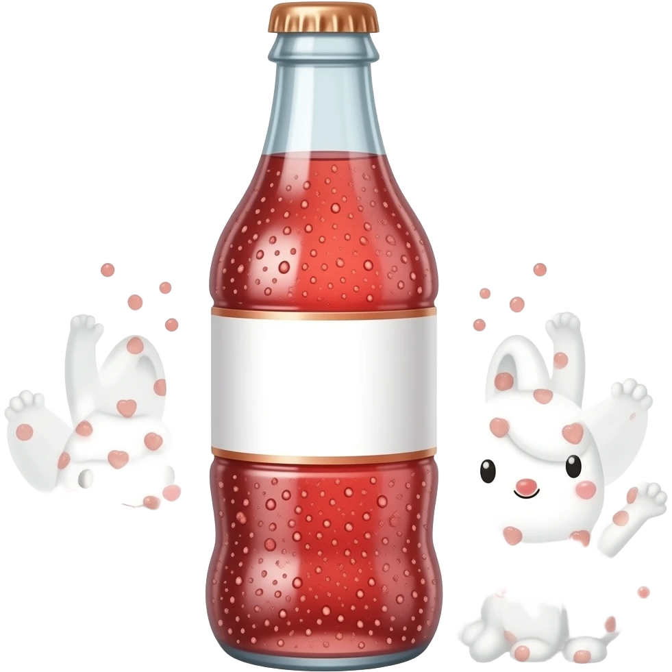 botella de gaseosa de frutilla emoji