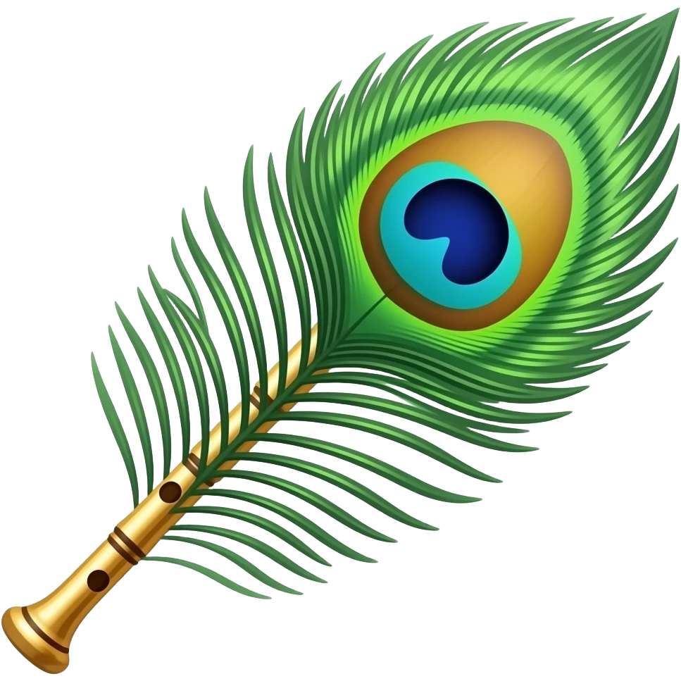 Peacock feather  with flute emoji