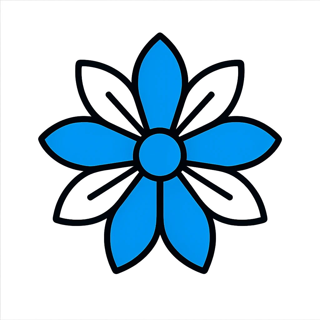 blue and white floral pattern emoji