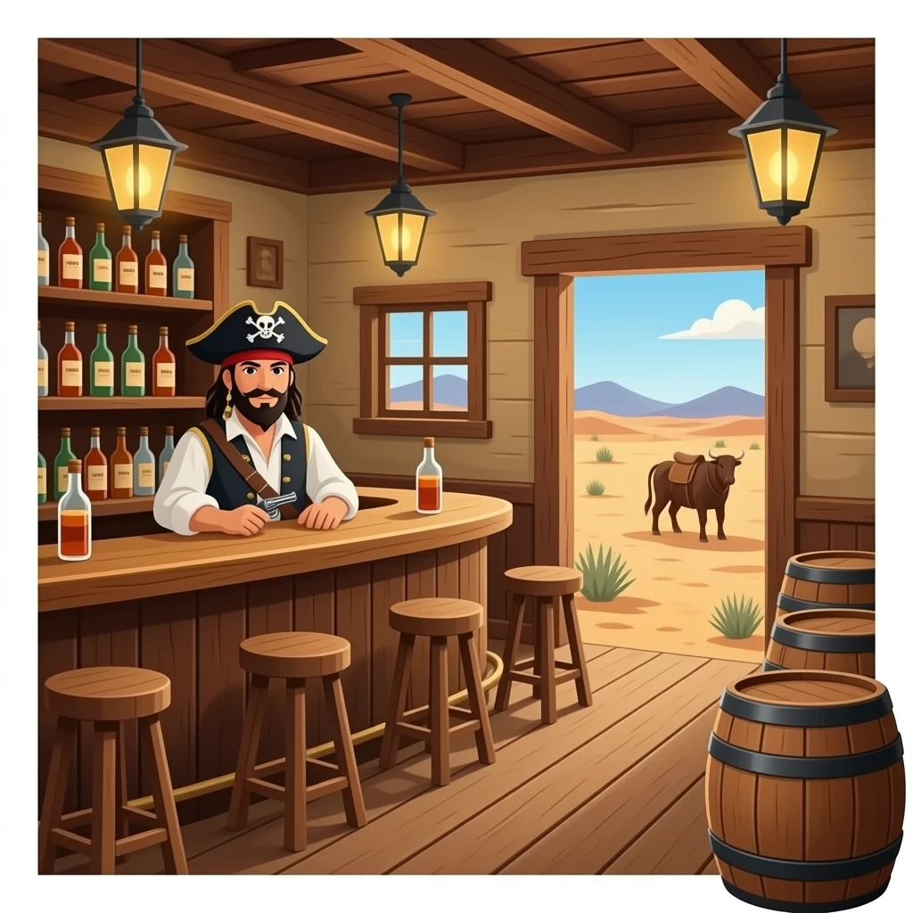Pirates in the Wild West saloon not cowboys emoji