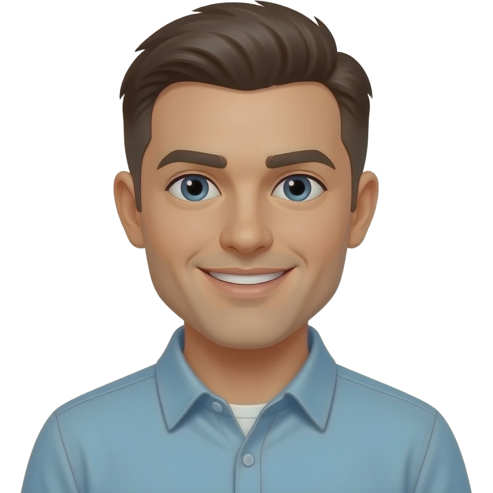 man happy confidence  straight hair emoji