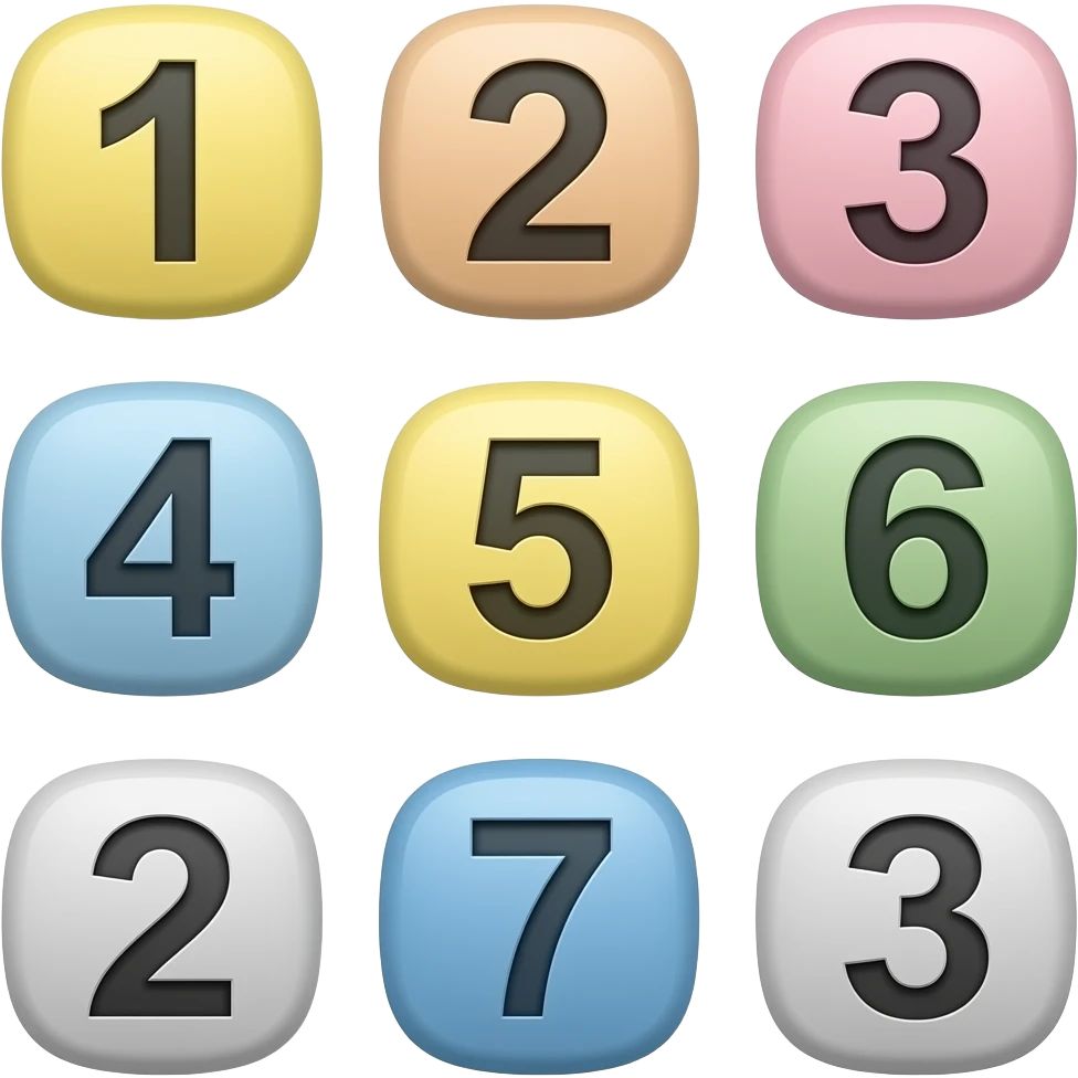 Lista enumerada del 1 al 3 emoji