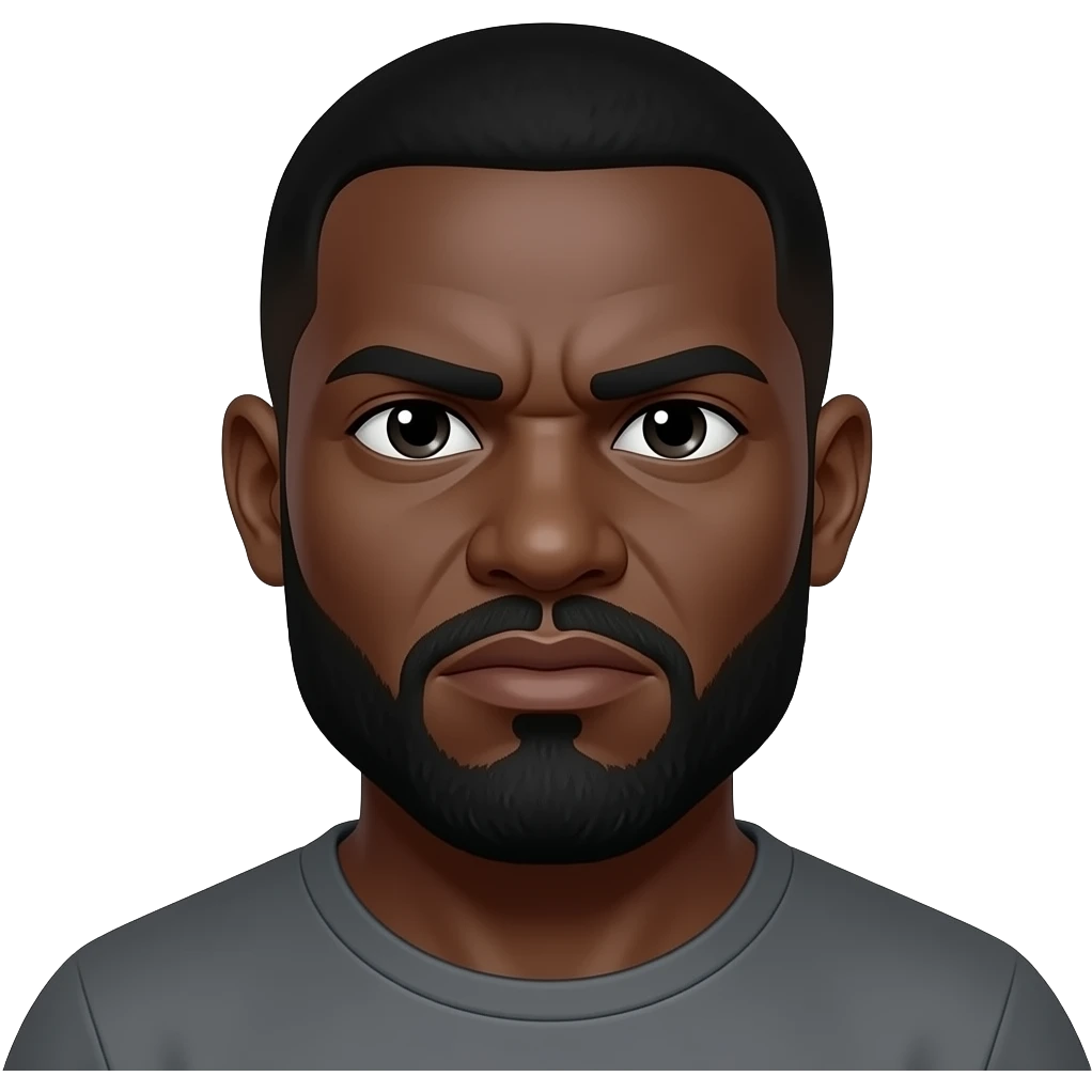 Schwarz, grimmig, dick emoji