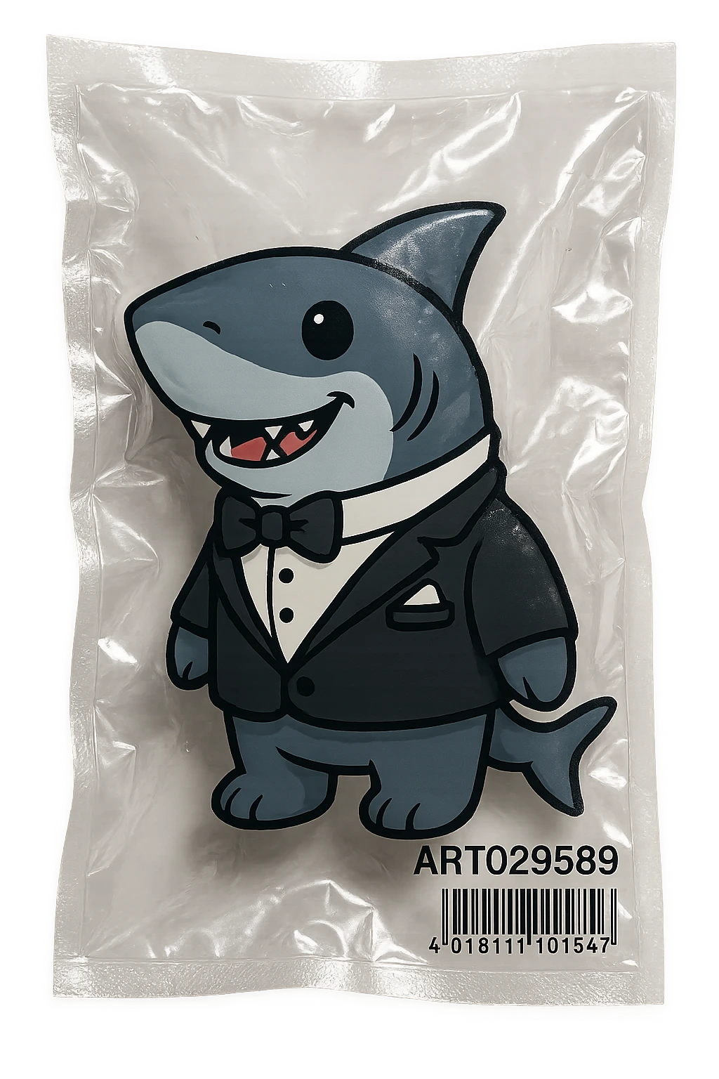 a shark puppy dressed for a high society party emoji