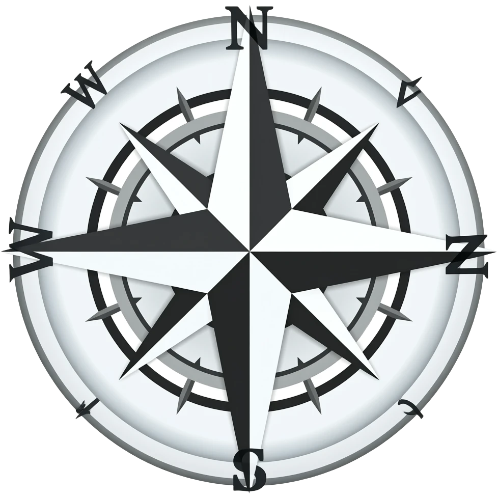 solid black compass rose emoji