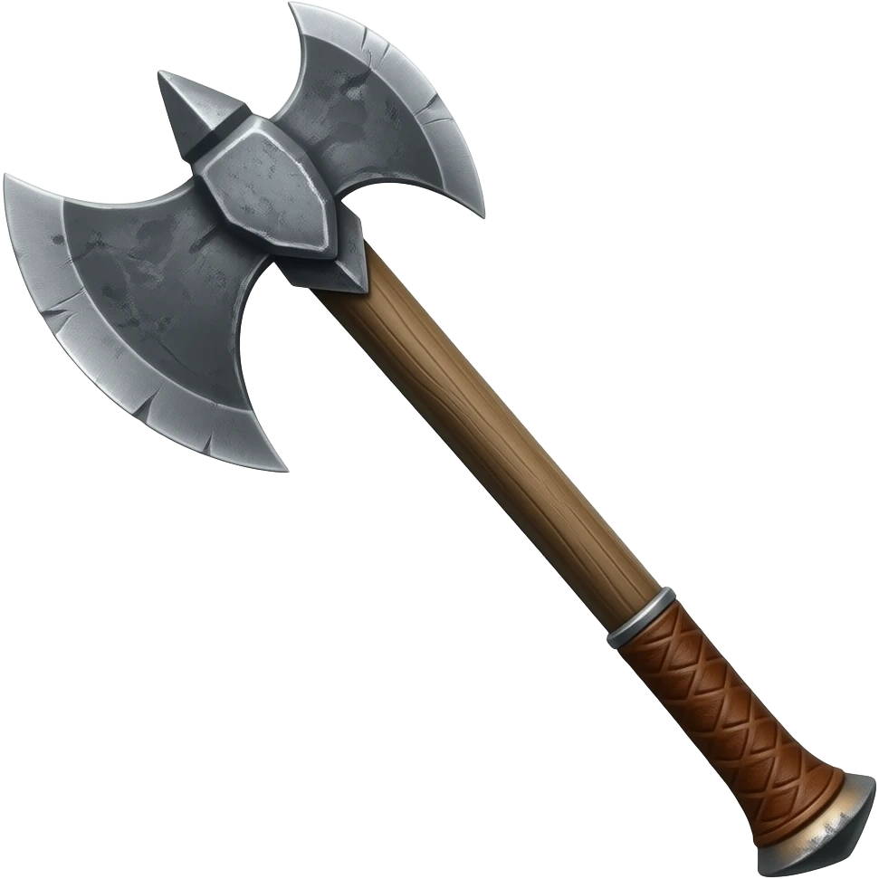 Metal War axe with leather wrap emoji
