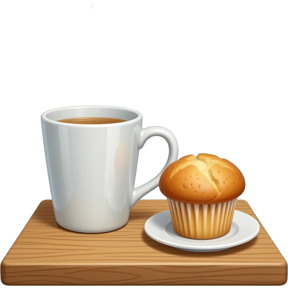 Tea  with a Bran muffin emoji