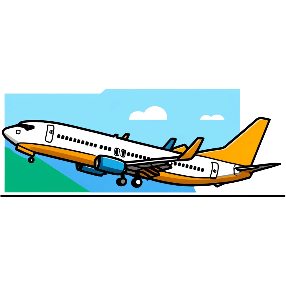 Boeing 737 with bears behind the windows emoji