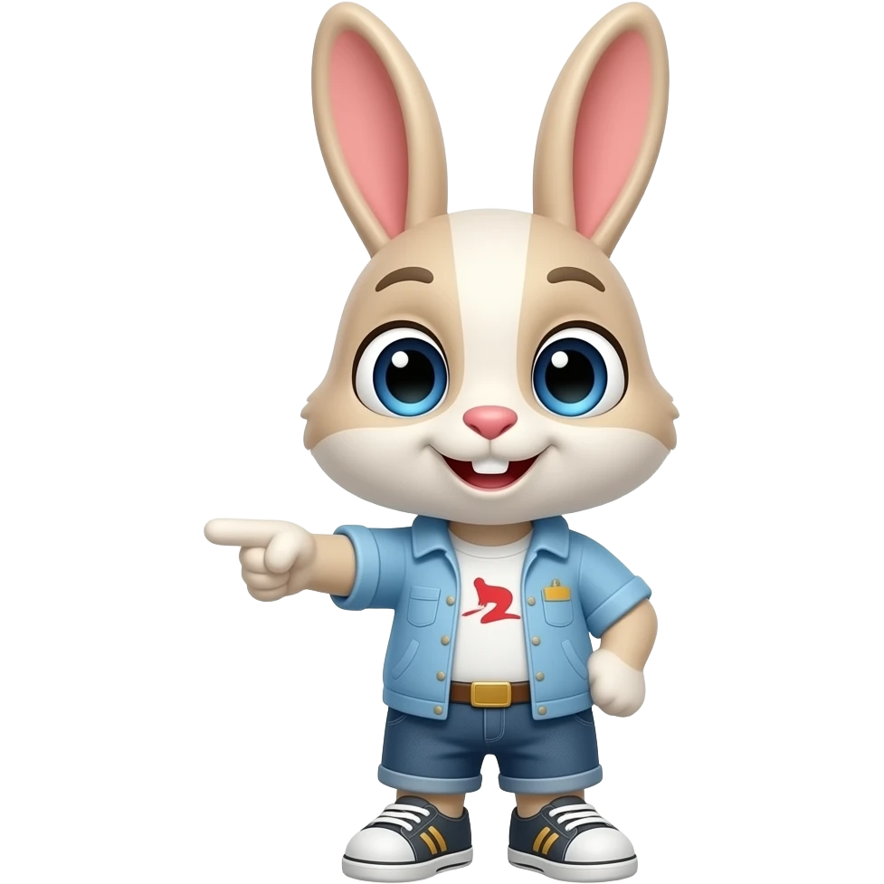 a cute rabbit pointing at the viewer emoji