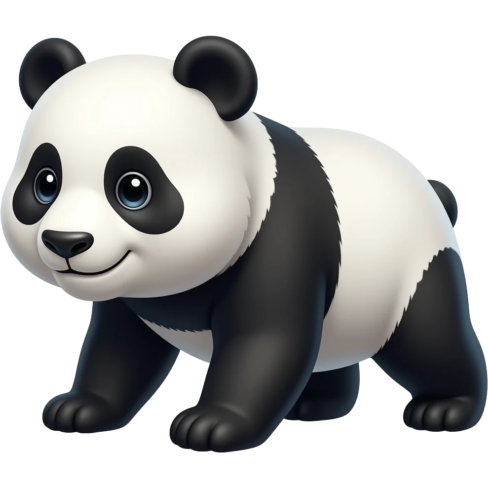 Cartoon panda on fours emoji