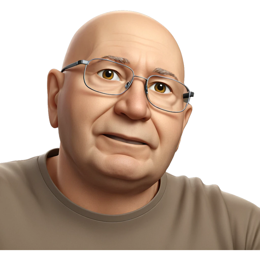 bald man in glasses portrait emoji