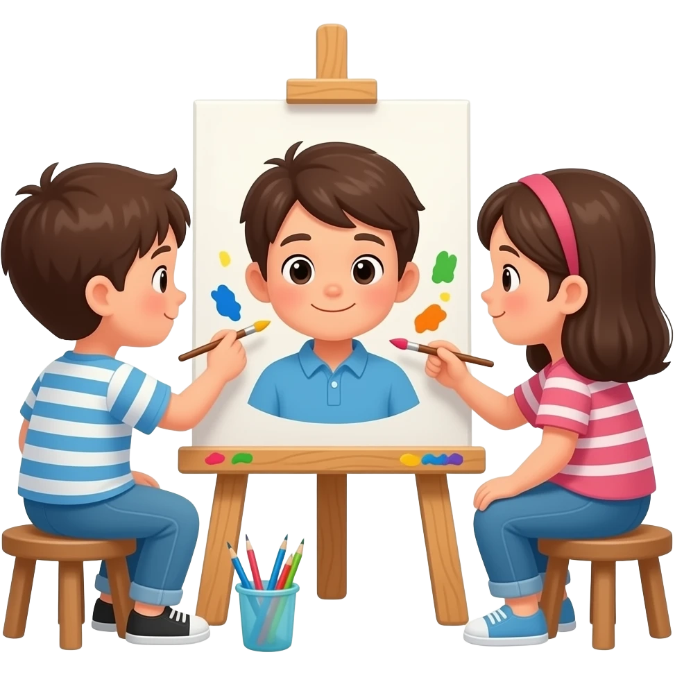 kids doing art emoji