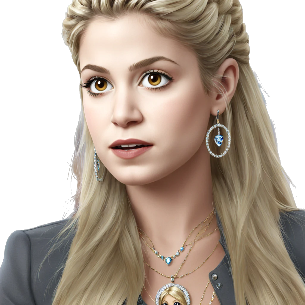 blonde girl with jewelry portrait emoji