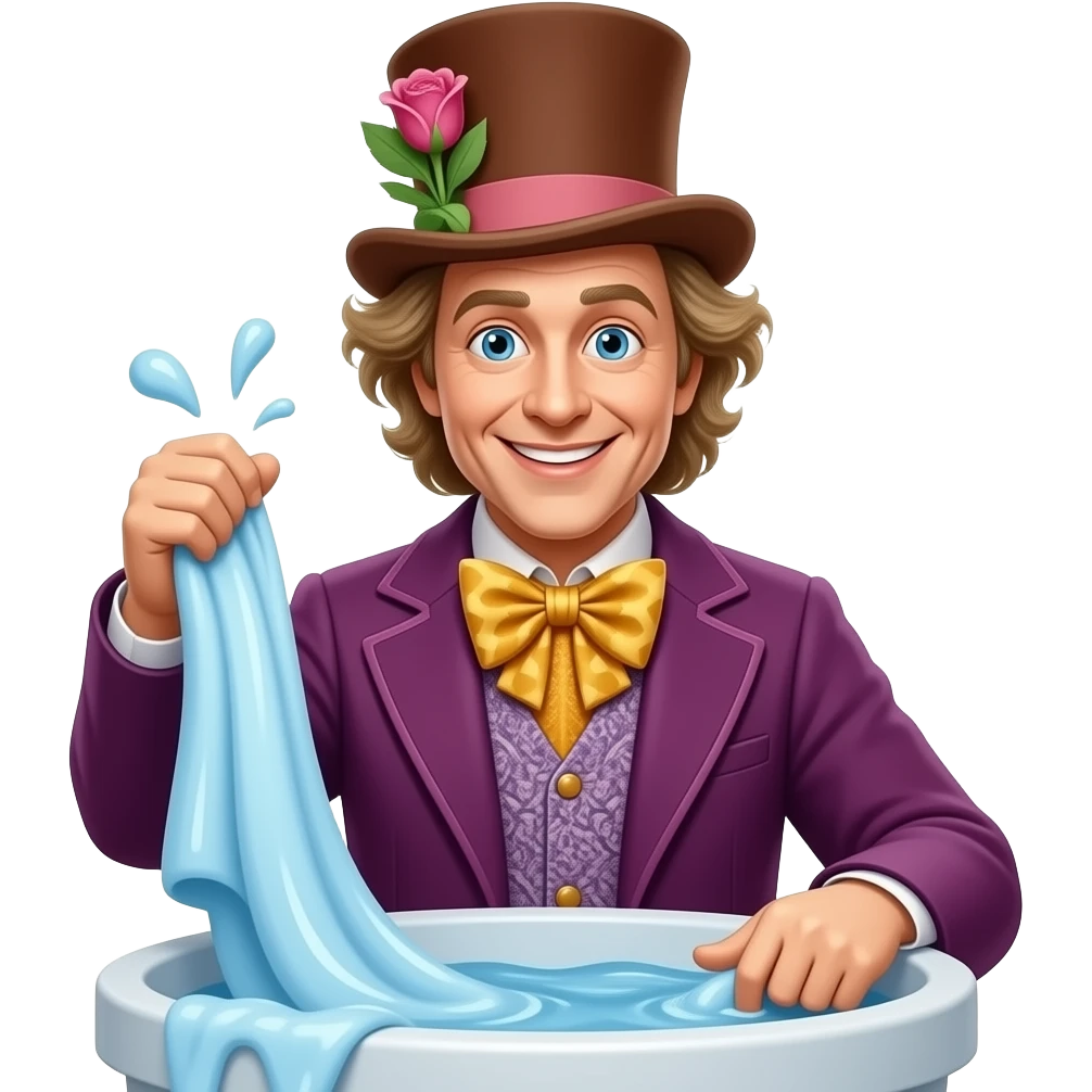 Willy wonka doing laudry emoji