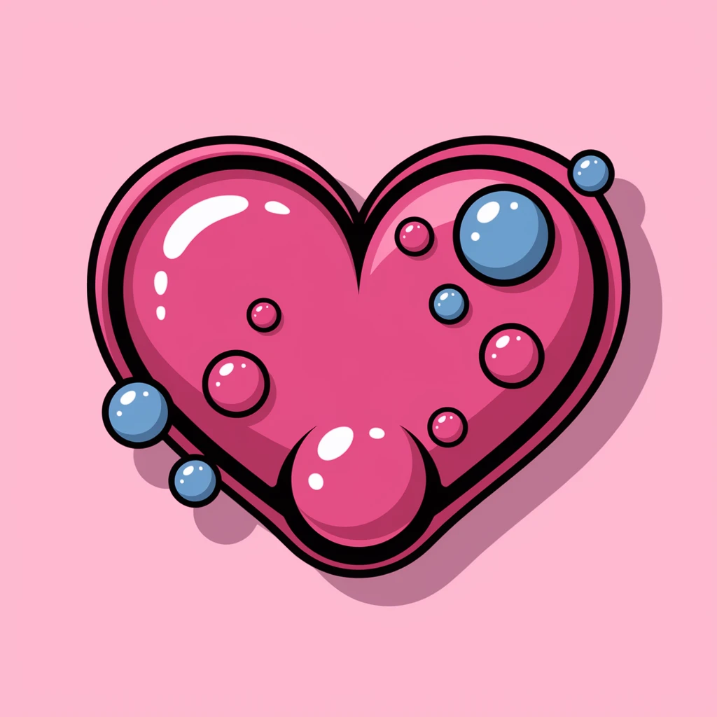 heart with a bubble texture emoji