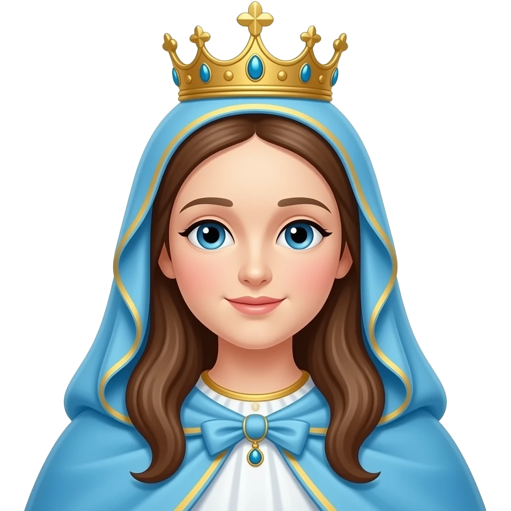 Emoji Nossa senhora de aparecida manto azul morena coroa na cabeça emoji