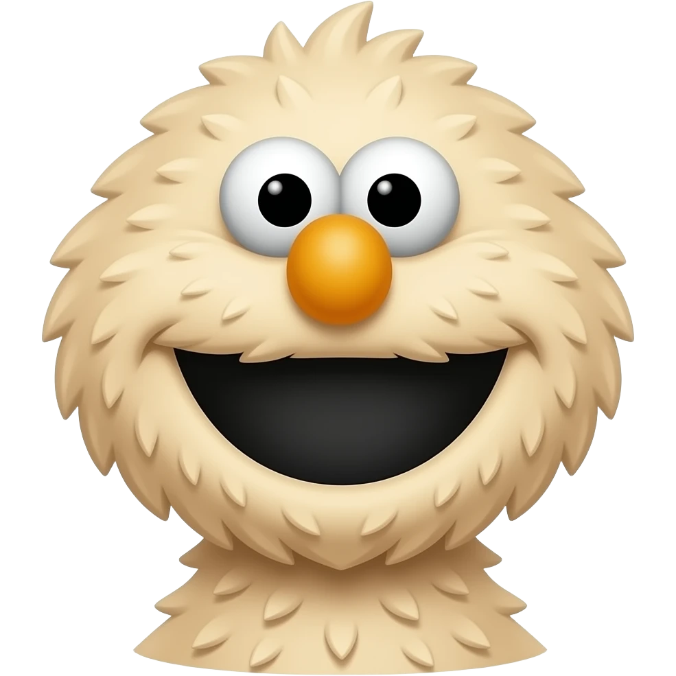 Persona, portretu, cheese cake monster, similar to cookie monster, fur should be new york cheesecake it means beige emoji