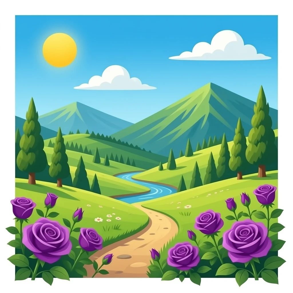 valley of thorns with purple roses emoji