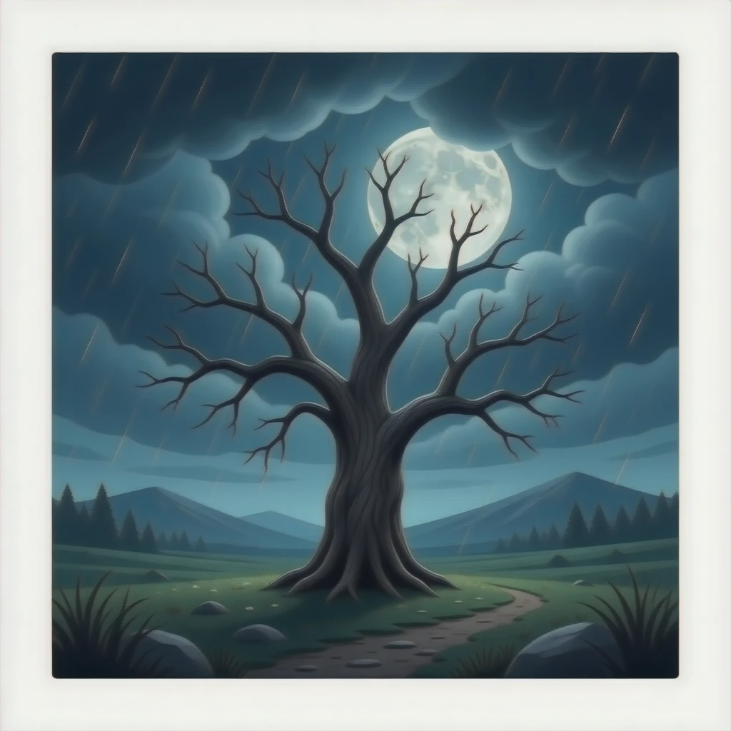 Scary withered tree emoji