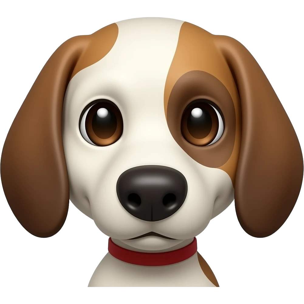 Custom iOS emoji with no blur and a white background. The topic of the emoji is "dinosaur with dog head". It MUST maintain the general apple iOS emoji style. emoji