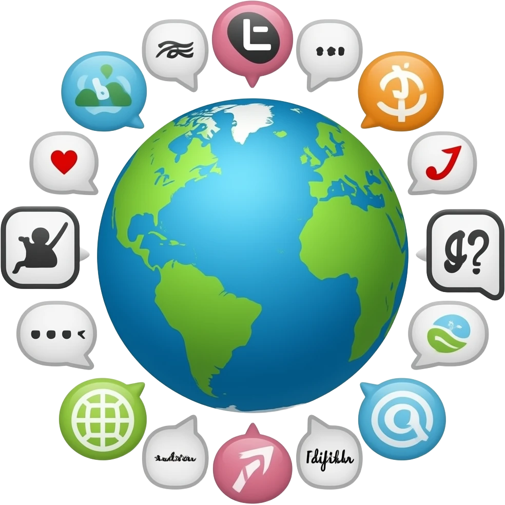 crea una imagen que represente lo plurilingüe emoji