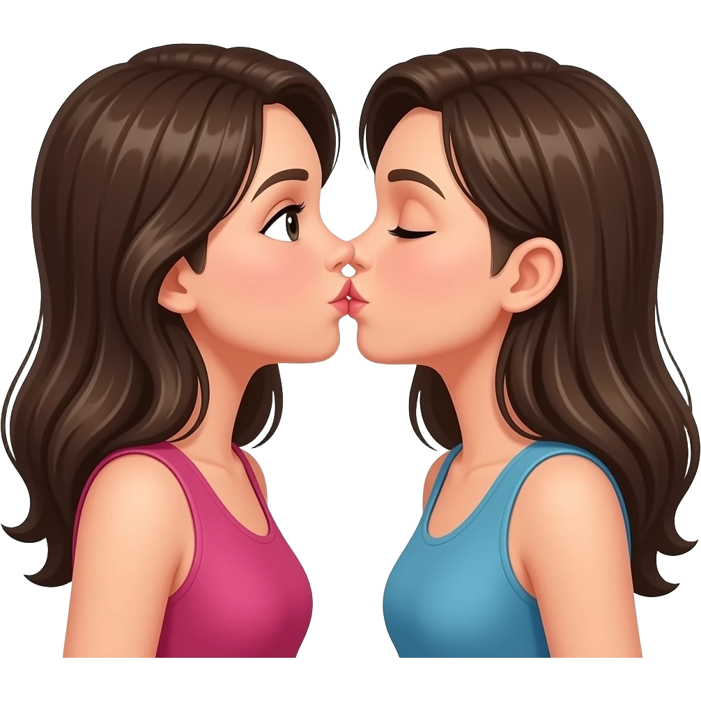 Kissing women emoji