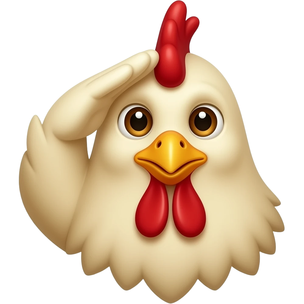 chicken head saluting emoji