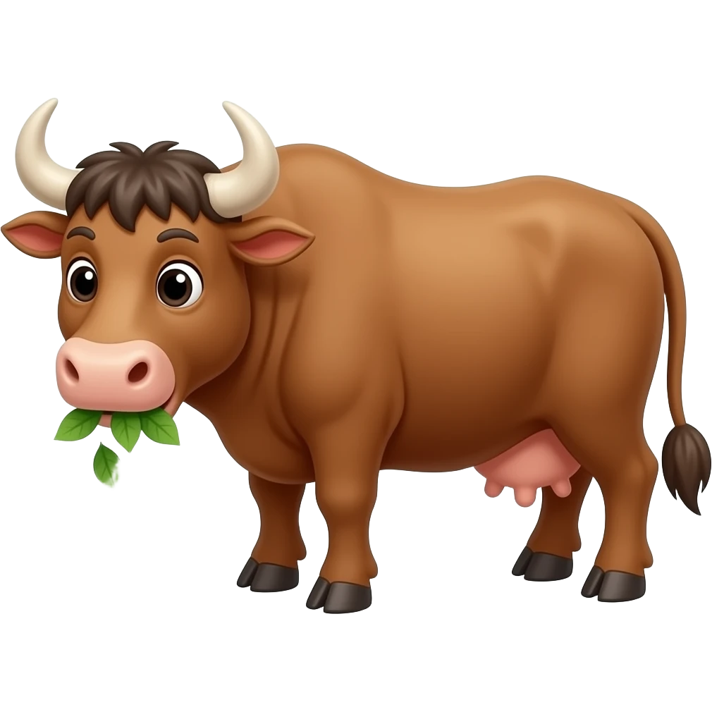 Cartoon ox eating emoji