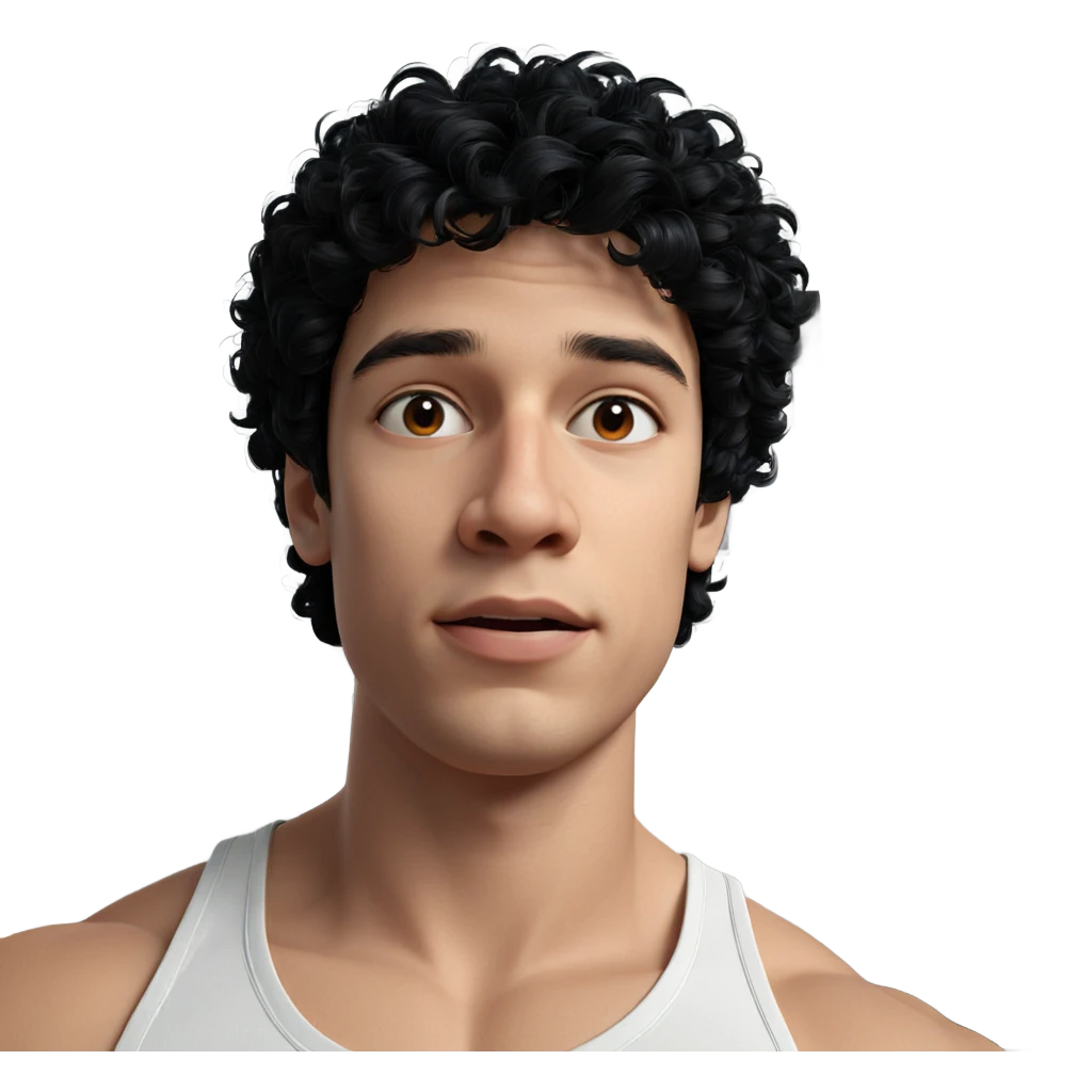 male portrait with black hair emoji