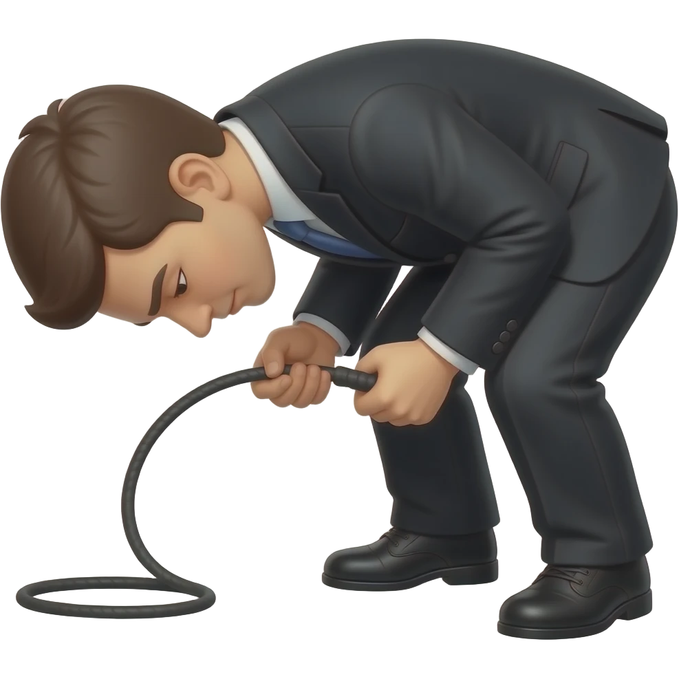 🙇🏼 + chicote emoji