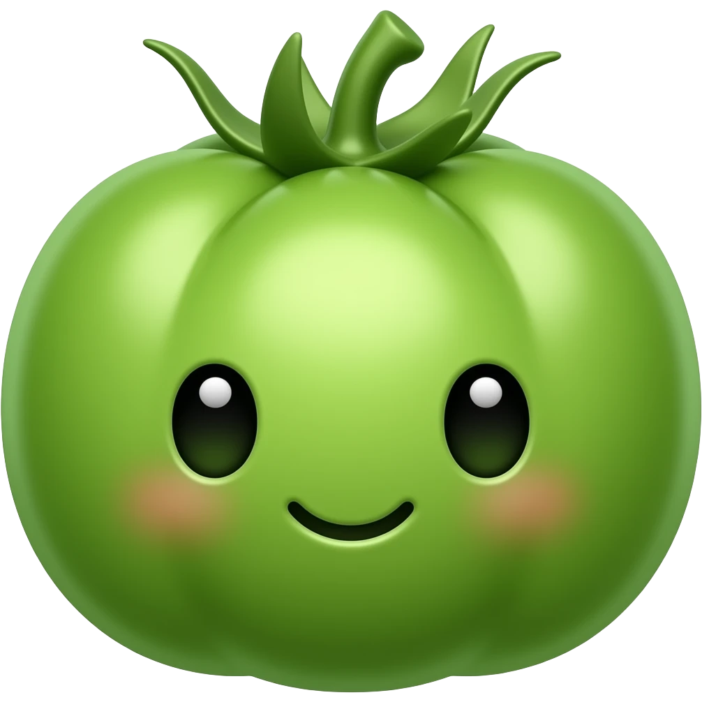 Kawaii green tomato emoji